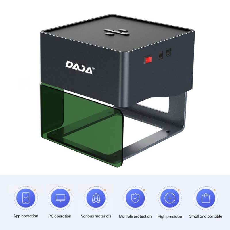 Portable DAJA DJ6 3W Laser Engraver with 4Pcs Raised Columns + Goggles 80x80mm Carving Area  |   Laser Equipment Laser Equipment Laser Equipment