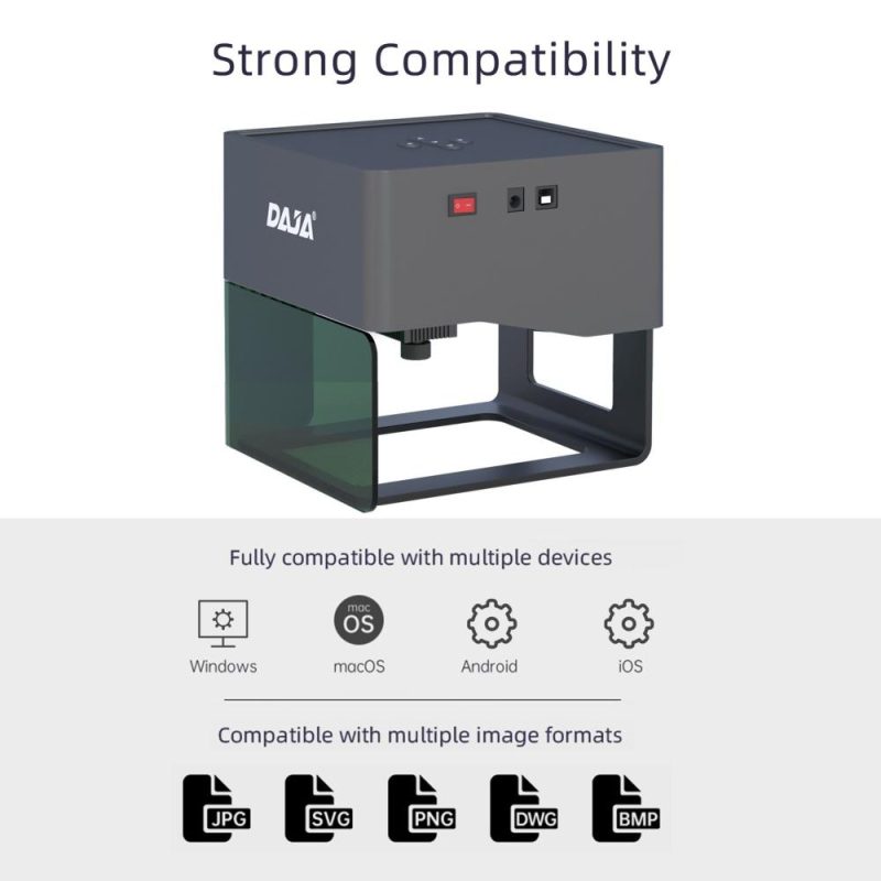 Portable DAJA DJ6 3W Laser Engraver with 4Pcs Raised Columns + Goggles 80x80mm Carving Area  |   Laser Equipment Laser Equipment Laser Equipment