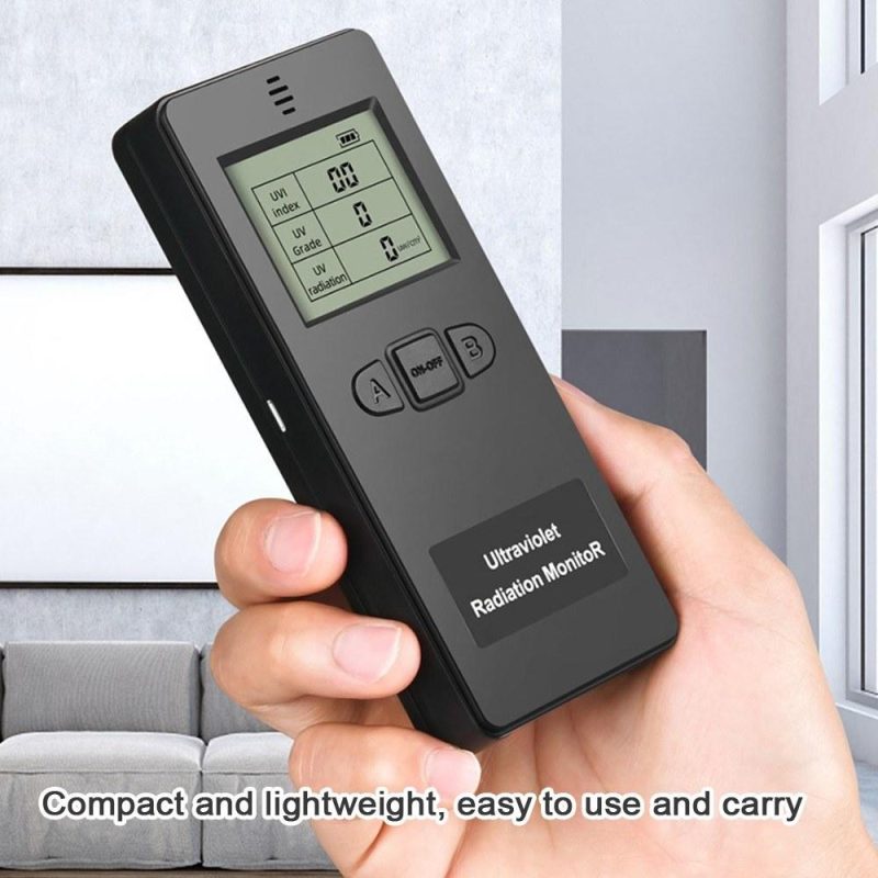 Portable Digital Ultraviolet Radiation Detector Ultraviolet  UVI Meter Radiometer Tester Protective Equipment Testing  |   Other Nature Element Measurements Measurement & Analysis Instruments Black