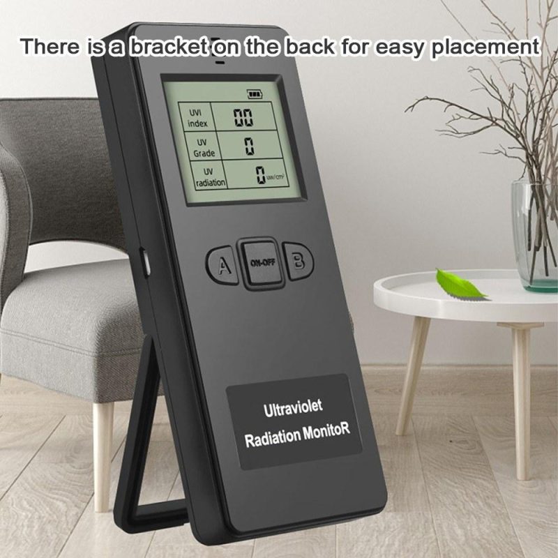 Portable Digital Ultraviolet Radiation Detector Ultraviolet  UVI Meter Radiometer Tester Protective Equipment Testing  |   Other Nature Element Measurements Measurement & Analysis Instruments Black