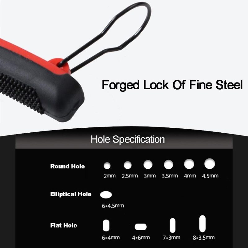 Portable Durable Multi-Function Belt Punch Manual Labor-Saving Round Hole / Elliptical Hole / Flat Hole Punching Forceps  |   Others Hardware & Gadgets Black + Red