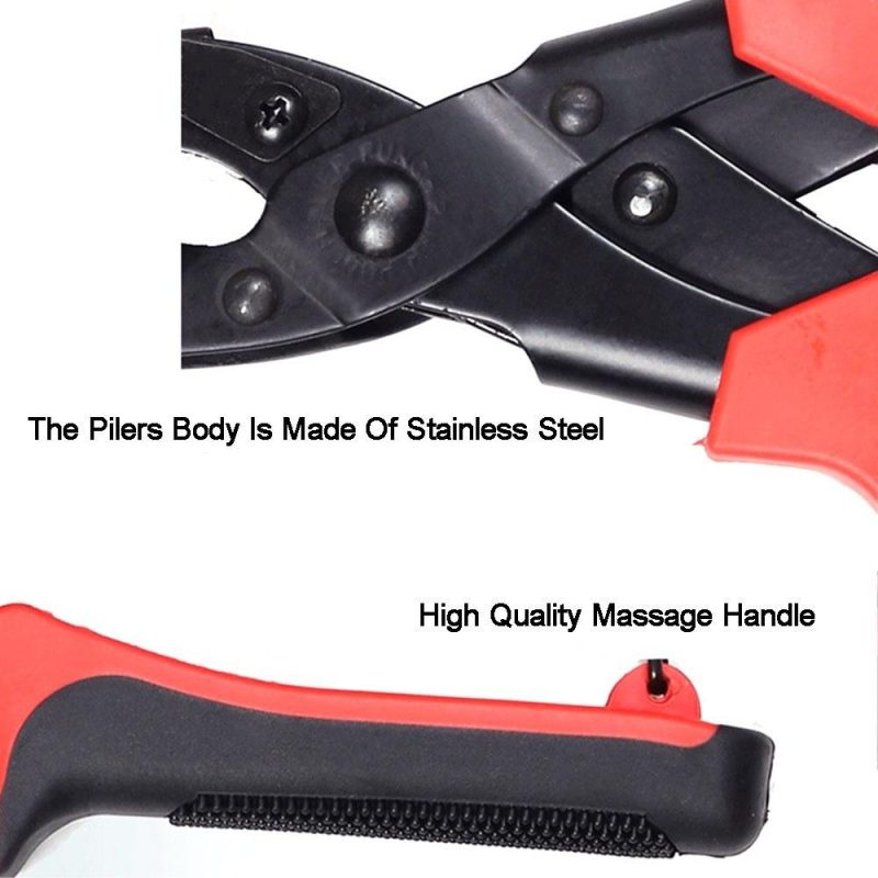 Portable Durable Multi-Function Belt Punch Manual Labor-Saving Round Hole / Elliptical Hole / Flat Hole Punching Forceps  |   Others Hardware & Gadgets Black + Red