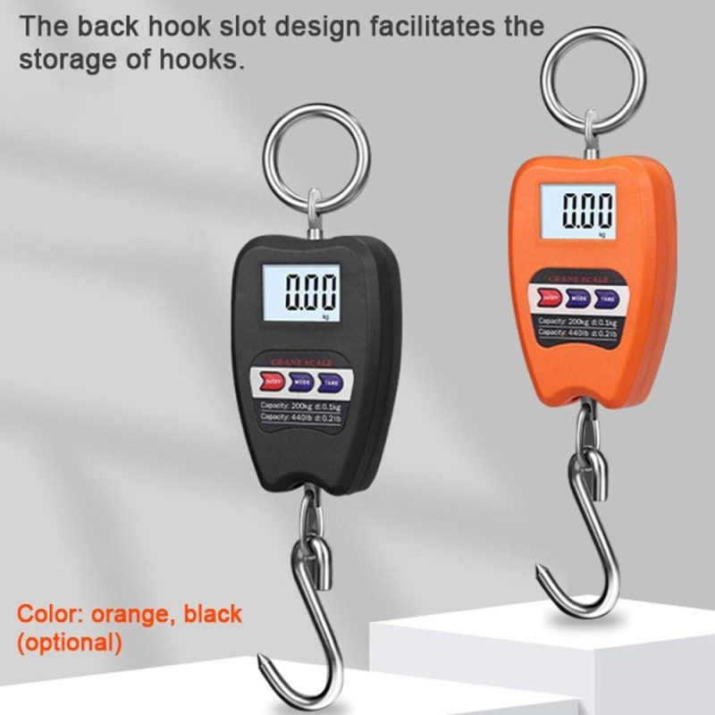 Portable Electronic Luggage Scale Multifunctional Digital Scales LCD Display Travel High Accurate Handheld Weighing Tool Hook Hung Scale Compact Crane Scale  |   Digital Scales Digital Scales Black & Orange