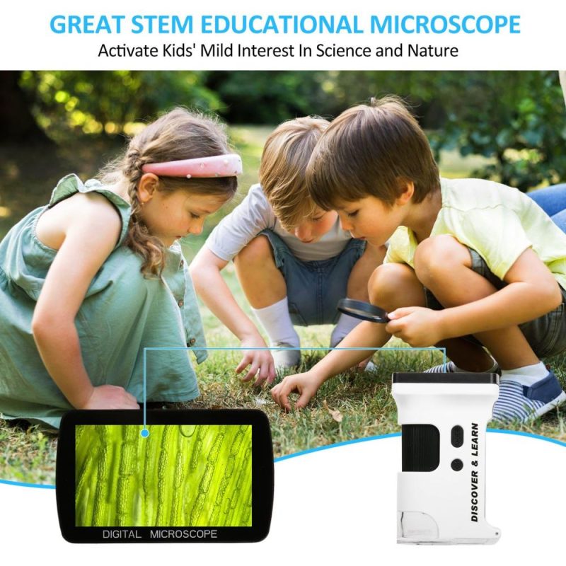 Portable Handheld Microscope for Kids 6X~80X HD Microscopes Catch Video & Photo Rechargeable Pocket Digital Microscope 2.7” Screen with White and UV Lights Educational Science Gift for Children  |   Microscopes & Endoscope Measurement & Analysis Instruments Microscopes & Endoscope