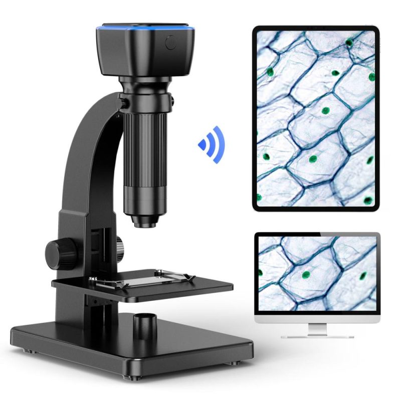 Portable Intelligent Digital Microscope 2000x Magnification Dual Lenses USB Rechargeable 5.0M Pixels High Clear  |   Microscopes & Endoscope Measurement & Analysis Instruments Black