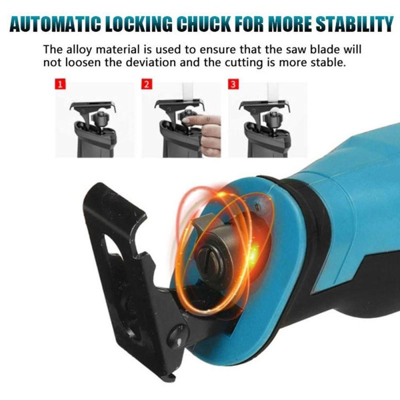 Portable Multifunctional Reciprocating Saws Outdoor Saber Saws Electric Power Tools for Cutting Metal Wood PVC Plastics 2pcs batteries  |   Electrical Equipment & Supplies Electrical Equipment & Supplies Black