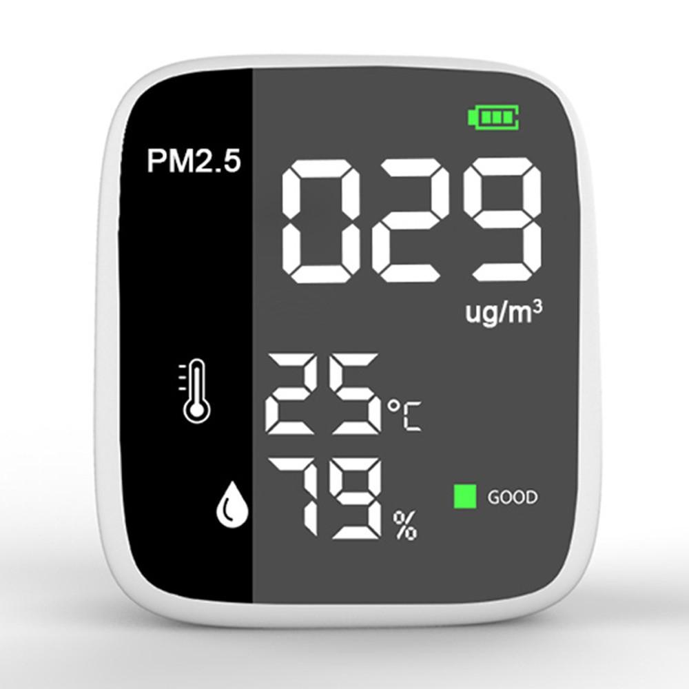 Portable USB Rechargeable PM2.5 Detector Multifunctional Thermohygrometer Home Air Detector Indoor Air Quality Analyzer Household Air Pollution Monitor  |   Gas detection equipment Gas detection equipment Gas detection equipment