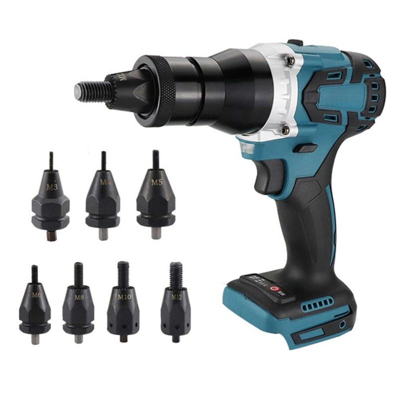 Powerful Brushless Electric Rivet Nut Machine Kit Automatic Electric Riveter Set Riveting Tool with Riveter Heads  |   Electrical Equipment & Supplies Electrical Equipment & Supplies Blue&Black