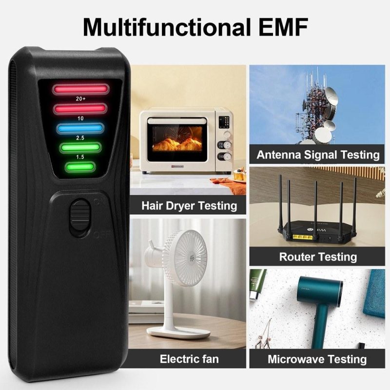 Practical Electromagnetic Radiation Detector Handheld EMF Tester EMF Meter Portable 5 LED Gauss Meter Magnetic-Field Test Meter for Home Vacuum Cleaner Hair Dryer  |   Other Instruments Measurement & Analysis Instruments Black/Blue/Cyan/Red