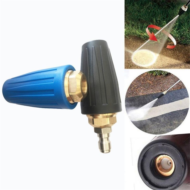 Pressure Washer Tips Turbo Nozzle 4000psi Max Rotating Pressure Washer Nozzle with 1/4” Quick Connect for Remove Ads Bark Rust  |   Others Hardware & Gadgets Black/Blue