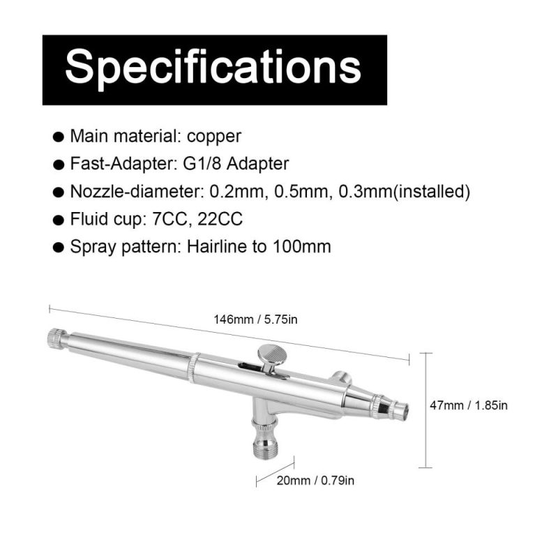 Professional Airbrush Set for Model Making Art Painting with G1/8 Adapter Wrentch 2 Fluid Cups 2Needles 2 Nozzles  |   Electrical Equipment & Supplies Electrical Equipment & Supplies Electrical Equipment & Supplies