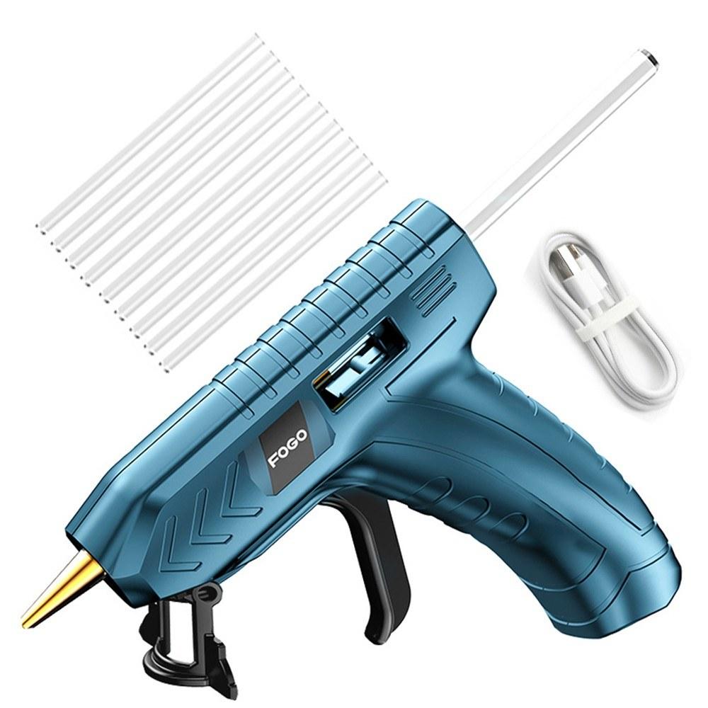 Professional Cordless Hot Melt Glue Machine Home Use Hot Melt Glue Machine USB Rechargeable Craft DIY Repairing Tool Kits with Gluestick  |   Glue Gun Glue Gun Blue