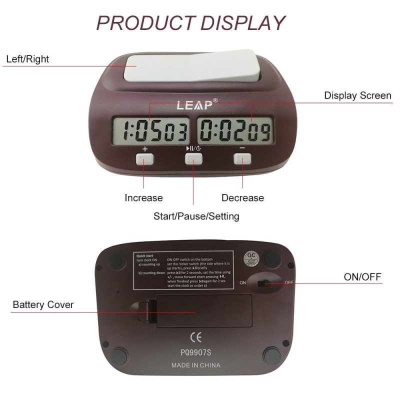 Professional Digital Chess Clock Count Down Chess Timer with Alarm Electronic Board Game Bonus Competition Master Tournament  |   Other Instruments Measurement & Analysis Instruments Other Instruments