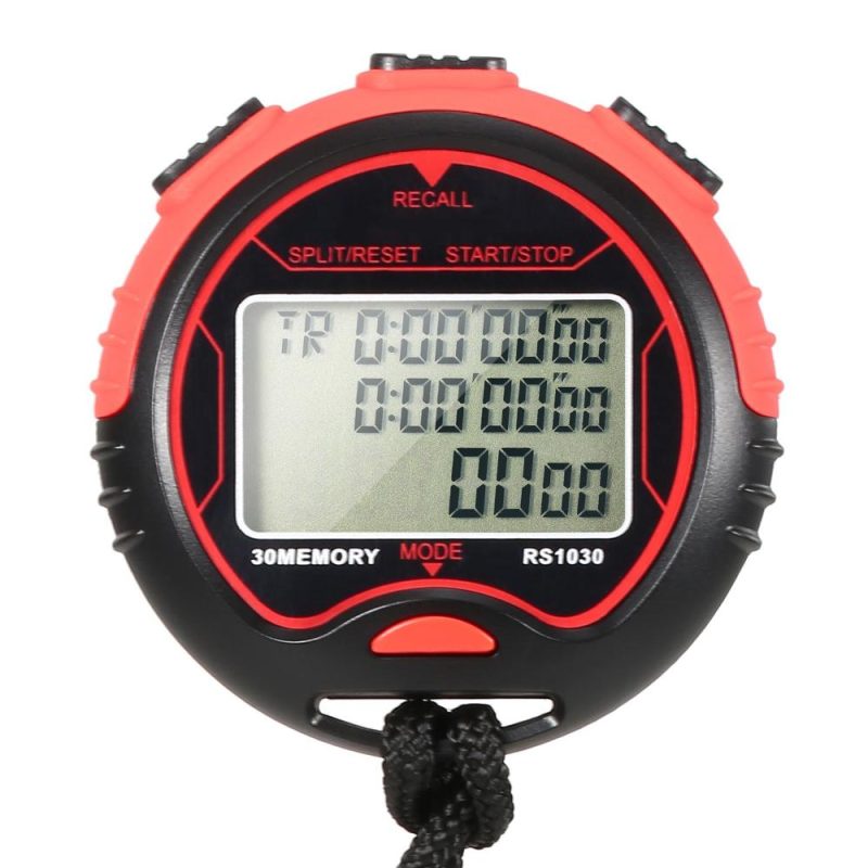 Professional Digital Stopwatch Timer Waterproof Digital Handheld LCD Timer Chronograph Sports Counter with Strap for Swimming Running   Football Training  |   Others Others Others