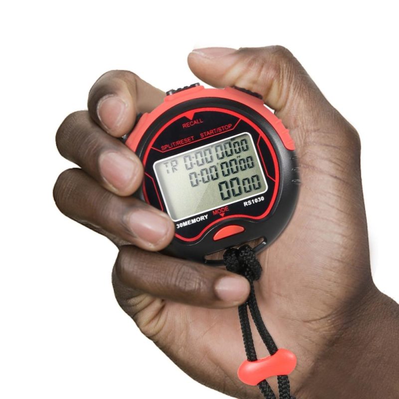 Professional Digital Stopwatch Timer Waterproof Digital Handheld LCD Timer Chronograph Sports Counter with Strap for Swimming Running   Football Training  |   Others Others Others