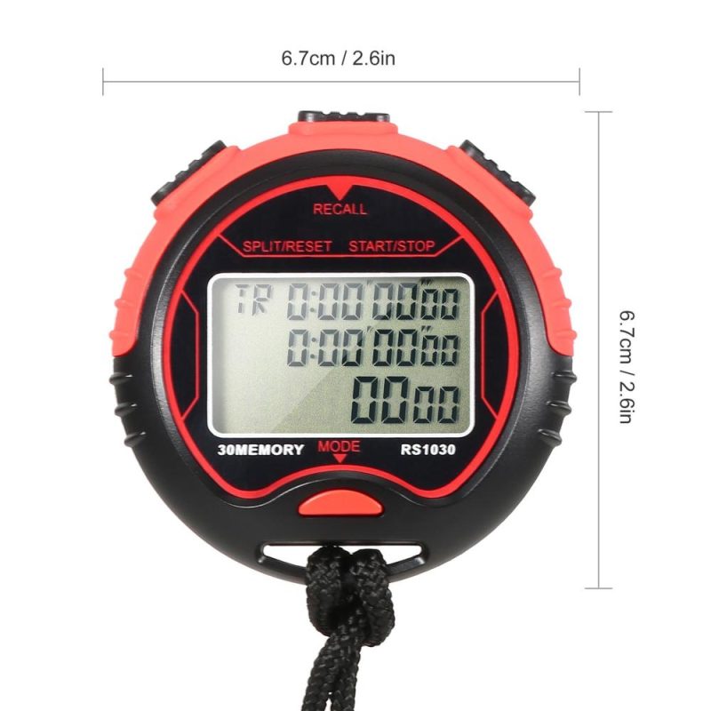 Professional Digital Stopwatch Timer Waterproof Digital Handheld LCD Timer Chronograph Sports Counter with Strap for Swimming Running   Football Training  |   Others Others Others