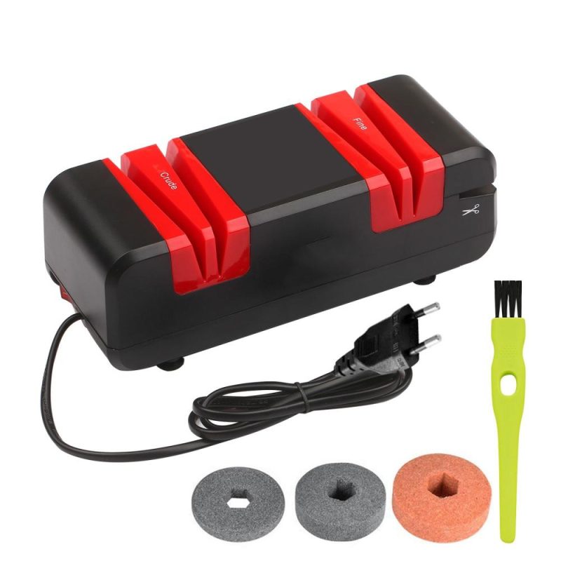 Professional Electric Knife Sharpener Multifunctional Automatic Cut Sharpeners with 15-Degree Bevel Crude and Fine Grooves  |   Electrical Equipment & Supplies Electrical Equipment & Supplies Black + White