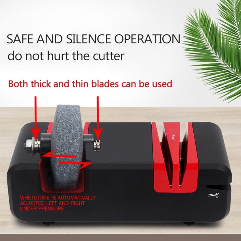 Professional Electric Knife Sharpener Multifunctional Automatic Cut Sharpeners with 15-Degree Bevel Crude and Fine Grooves  |   Electrical Equipment & Supplies Electrical Equipment & Supplies Black + White