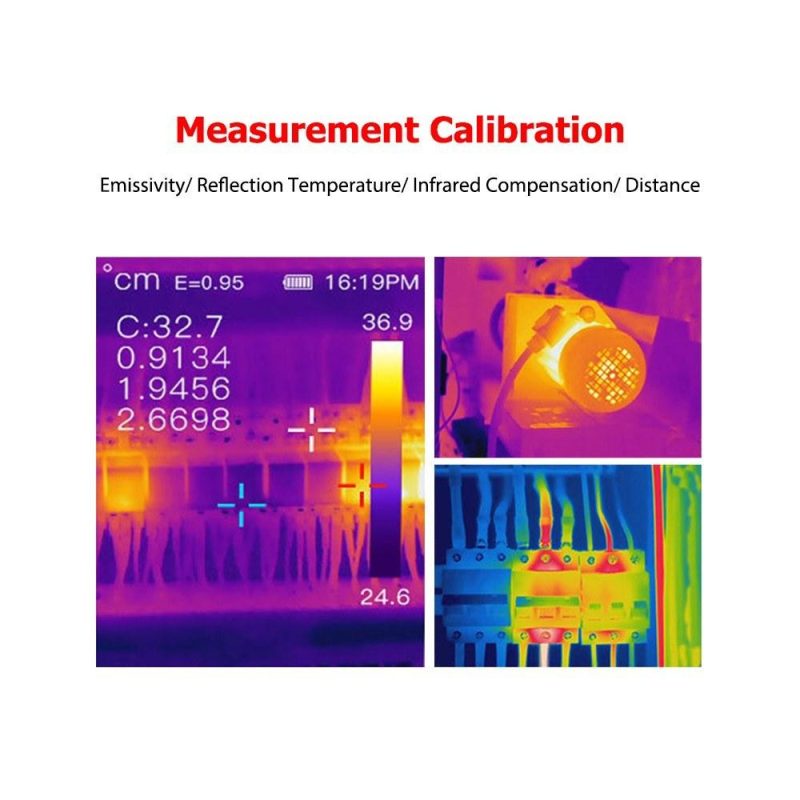 Professional Handheld IR Thermal Imager 120×90 Infrared Thermal Imaging Camera Free Focus 2.4-inch LCD Rechargeable -4℉~752℉ Temperature Auto Tracking Tester with 8GB Memory Card, 8 Palettes, Temperature Alarm  |   Infrared Thermometer Infrared Thermometer Black