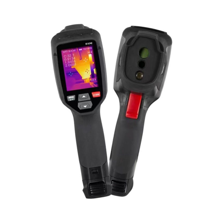 Professional Handheld IR Thermal Imager 120×90 Infrared Thermal Imaging Camera Free Focus 2.4-inch LCD Rechargeable -4℉~752℉ Temperature Auto Tracking Tester with 8GB Memory Card, 8 Palettes, Temperature Alarm  |   Infrared Thermometer Infrared Thermometer Black