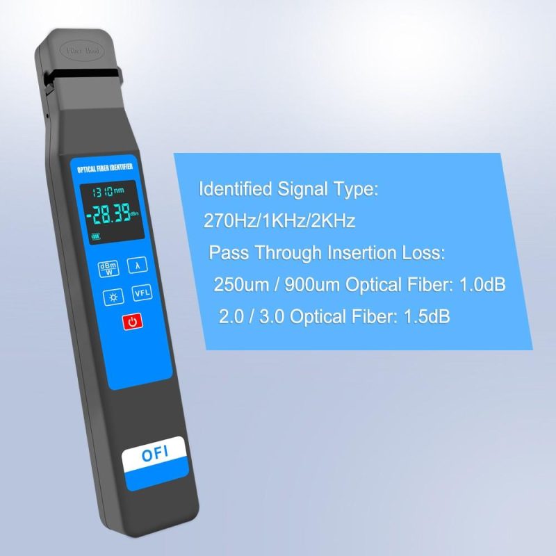 Professional LCD Display Fiber Optical Identifier 4-in-1 Clamp 10mw Visual Fault Locator for 3.0/2.0/0.9/0.25mm Fiber Line  |   Other Instruments Measurement & Analysis Instruments Blue