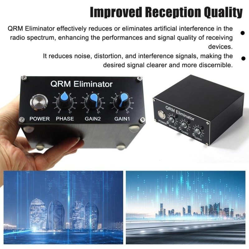 Professional QRM Eliminator X-Phase Built-in PTT Control 1-30 MHz HF Band QRM Eliminator Aluminum Alloy QRM Canceller Radio TV Broadcast Equipments  |   Other Instruments Measurement & Analysis Instruments Black