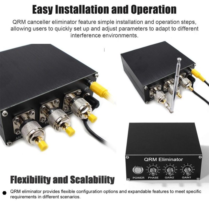 Professional QRM Eliminator X-Phase Built-in PTT Control 1-30 MHz HF Band QRM Eliminator Aluminum Alloy QRM Canceller Radio TV Broadcast Equipments  |   Other Instruments Measurement & Analysis Instruments Black