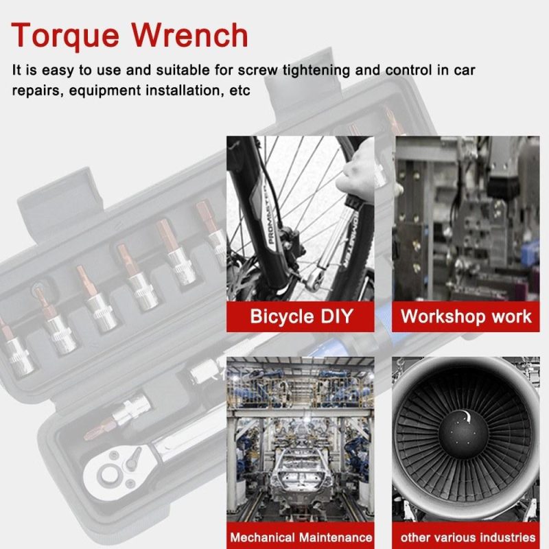 Quick-release Torque Wrench High Precise Torque Preset Wrenches 2-24N.m Torque Adjustable 1/4inch Ratchet Wrench Bike Car Bicycle Repairing Tool  |   Hardware & Accessories Hardware & Accessories Black