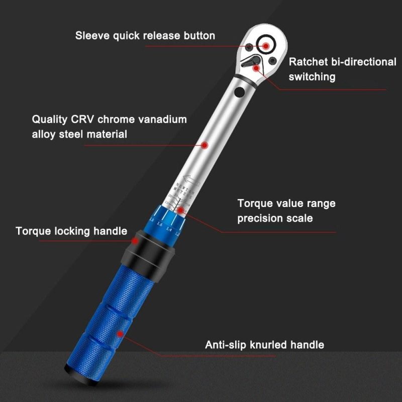 Quick-release Torque Wrench High Precise Torque Preset Wrenches 2-24N.m Torque Adjustable 1/4inch Ratchet Wrench Bike Car Bicycle Repairing Tool  |   Hardware & Accessories Hardware & Accessories Black