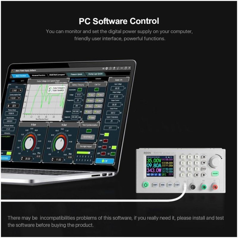 RD6018 18A Constant-Voltage and Constant-Current Direct-current Power-Supply Module Keypad PC Software Wifi Phone App Control with Firmware Update Function  |   Digital Multimeters & Oscilloscopes Digital Multimeters & Oscilloscopes Digital Multimeters & Oscilloscopes