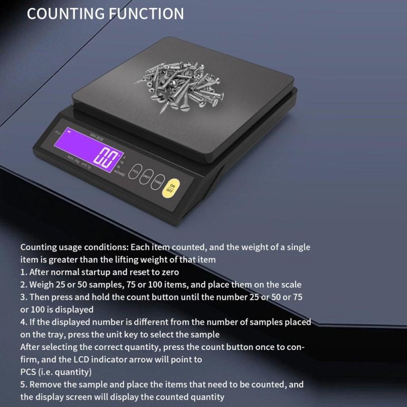 Rechargeable Baking Electric Scale IP67 Waterproof High Accurate Kitchen Scale with Counting Tare Zeroing Auto Power Off Unit Conversion Function  |   Digital Scales Digital Scales Digital Scales