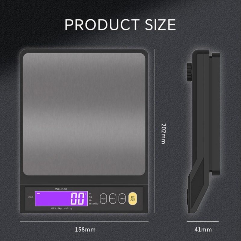 Rechargeable Baking Electric Scale IP67 Waterproof High Accurate Kitchen Scale with Counting Tare Zeroing Auto Power Off Unit Conversion Function  |   Digital Scales Digital Scales Digital Scales