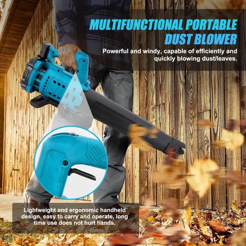 Rechargeable Brushed Leaves Sweeper Dust Collector High Power Cordless Electric AirBlower Multifunctional Portable Dust Blower Garden Cleaning Accessory  |   Electrical Equipment & Supplies Electrical Equipment & Supplies Blue