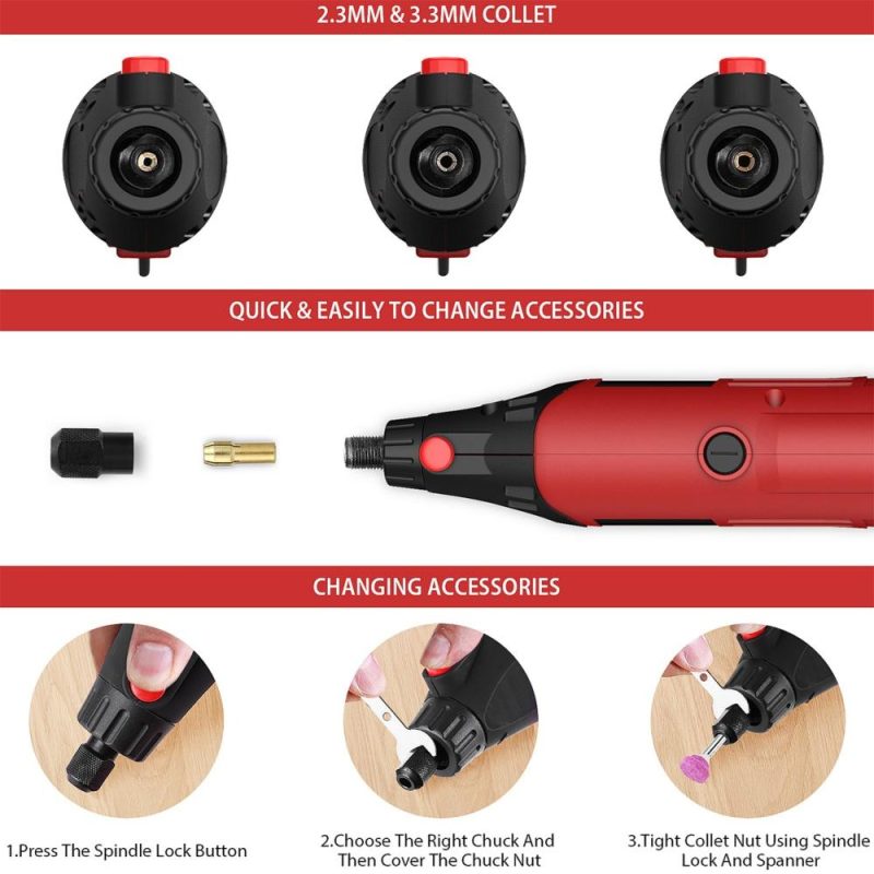 Rotary Tool 160W Multi-Functional Tool Varible Speed 8000-35000rpm Perfect for DIY Creations Craft Projects Drilling Cutting Sanding Polishing and Engraving  |   Electrical Equipment & Supplies Electrical Equipment & Supplies Electrical Equipment & Supplies