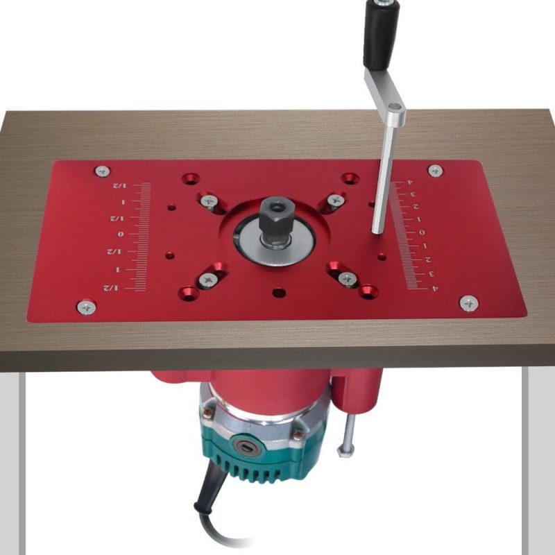 Router Table Insert Plate and Router Lift Kit Woodworking Router Lift Flip Plate Set Engraving Machine Trimming Machine Accessory  |   Hardware & Accessories Hardware & Accessories Black + Red