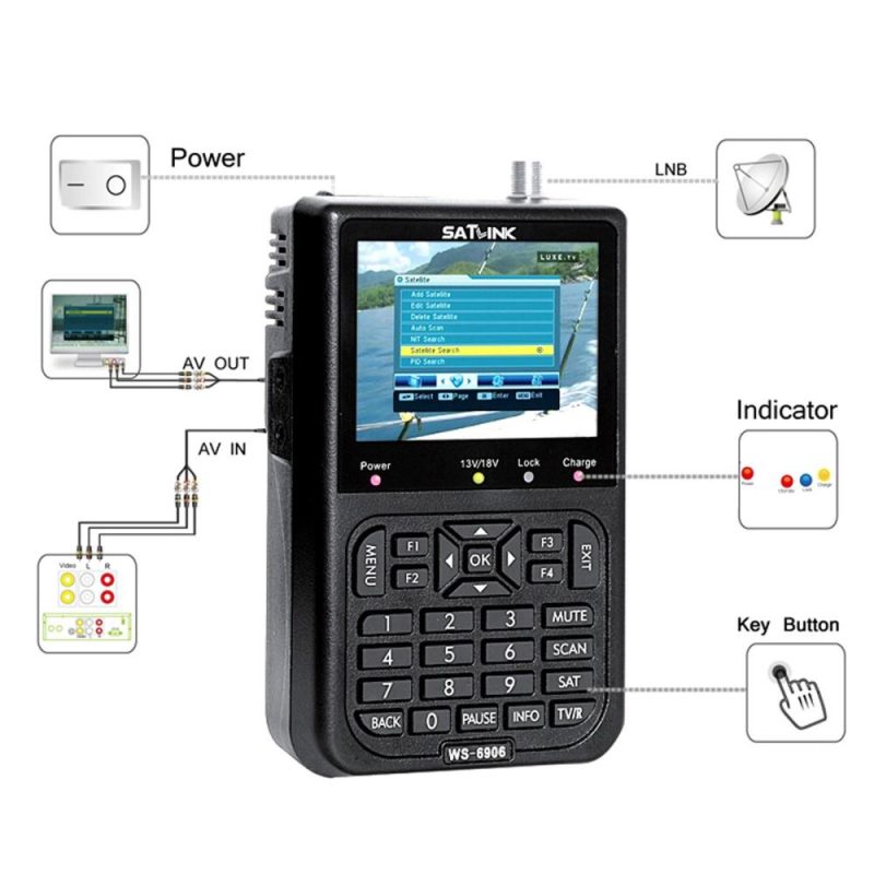 SATLINK WS6906 3.5in LCD Display Data Digital Satellite Signal Finder Meter  |   Other Instruments Measurement & Analysis Instruments Other Instruments