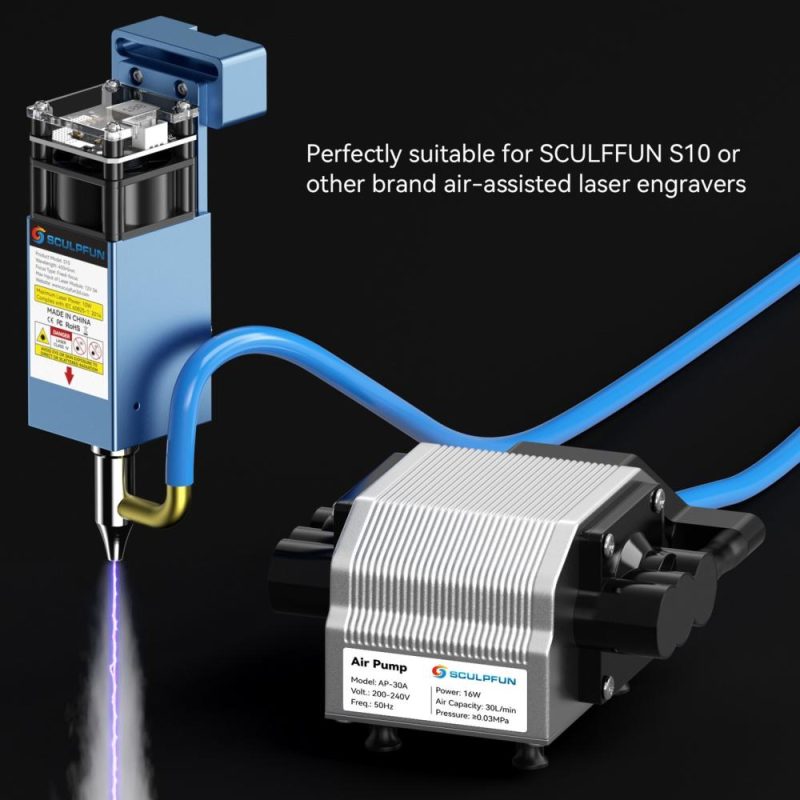 SCULPFUN 30L/Min Laser Air Assist Pump Air Compressor for S10 Laser Engraving Machine  |   Laser Equipment Laser Equipment Laser Equipment