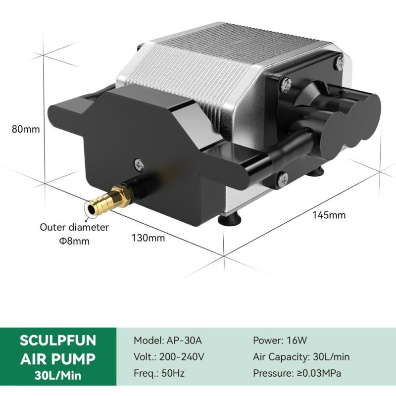 SCULPFUN 30L/Min Laser Air Assist Pump Air Compressor for S10 Laser Engraving Machine  |   Laser Equipment Laser Equipment Laser Equipment