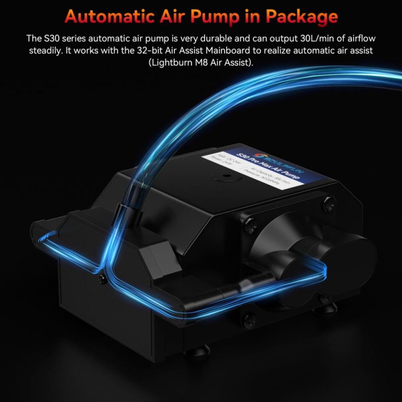 SCULPFUN Automatic Air Assist Kit with 30L/Min Automatic Air Pump  |   Laser Equipment Laser Equipment Laser Equipment