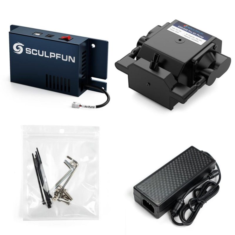 SCULPFUN Automatic Air Assist Kit with 30L/Min Automatic Air Pump  |   Laser Equipment Laser Equipment Laser Equipment