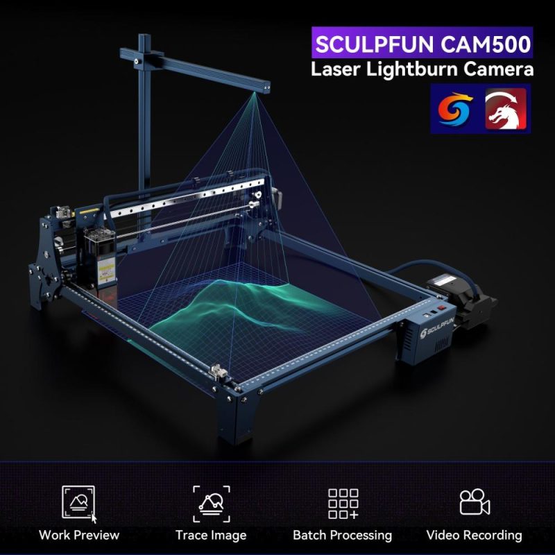 SCULPFUN CAM500 Camera 5MP Pixel 120 Degrees Wide Angle Lens 400x400mm Working Area  |   Laser Equipment Laser Equipment Laser Equipment