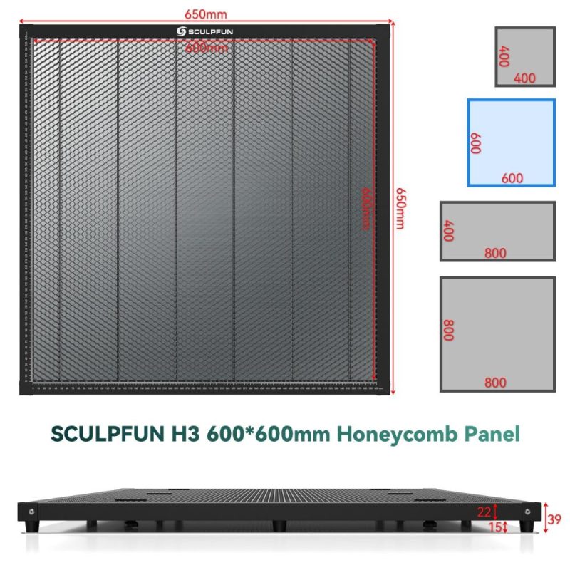 SCULPFUN H3 600x600mm Laser Cutting Honeycomb Panel Workbench  |   Laser Equipment Laser Equipment Laser Equipment