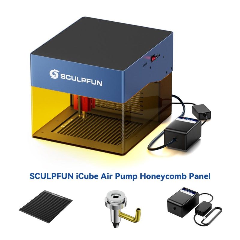 SCULPFUN iCube Laser Engraver Honeycomb Working Table and Air Pump Kit  |   Laser Equipment Laser Equipment Laser Equipment