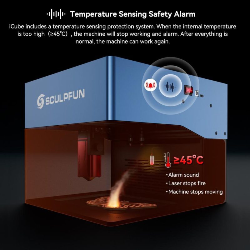 Sculpfun iCube Pro 5W Laser Engraver with Smoke Filter Temperature Alarm  |   Laser Equipment Laser Equipment Laser Equipment