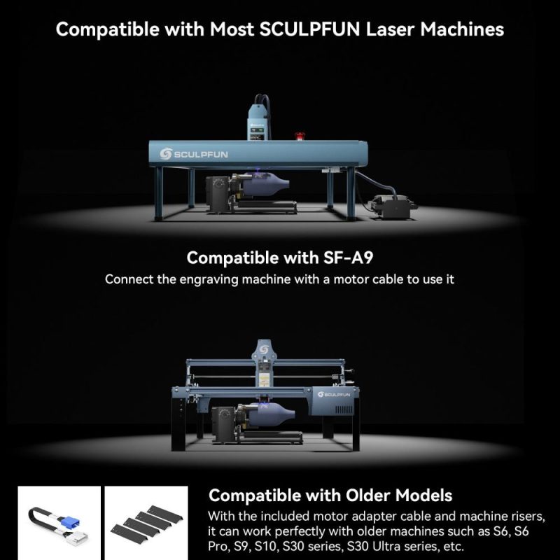 SCULPFUN RA Pro Max 4in1 Rotary Chuck for Laser Engraver Y-axis Multi Function Rotary Roller  |   Laser Equipment Laser Equipment Laser Equipment