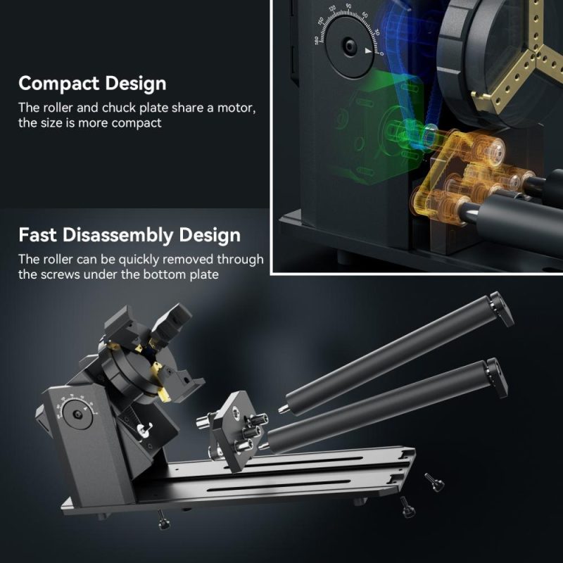 SCULPFUN RA Pro Max 4in1 Rotary Chuck for Laser Engraver Y-axis Multi Function Rotary Roller  |   Laser Equipment Laser Equipment Laser Equipment