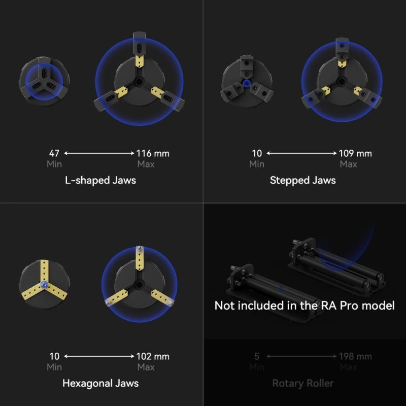 SCULPFUN RA Pro Rotary Chuck for Laser Engraver  |   Laser Equipment Laser Equipment Laser Equipment