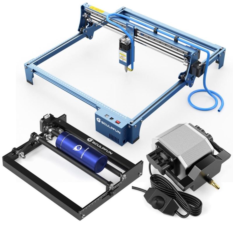 SCULPFUN S10 10W Laser Engraver with Air Assist Pump and Y-axis Rotary Roller  |   Laser Equipment Laser Equipment Laser Equipment