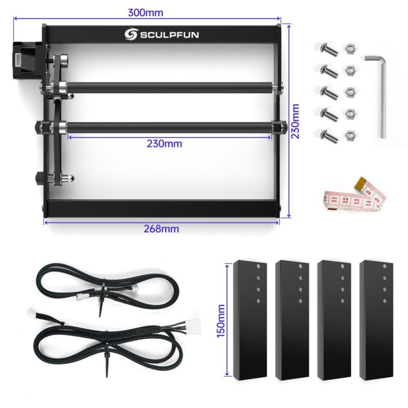 SCULPFUN S10 10W Laser Engraver with Air Assist Pump and Y-axis Rotary Roller  |   Laser Equipment Laser Equipment Laser Equipment