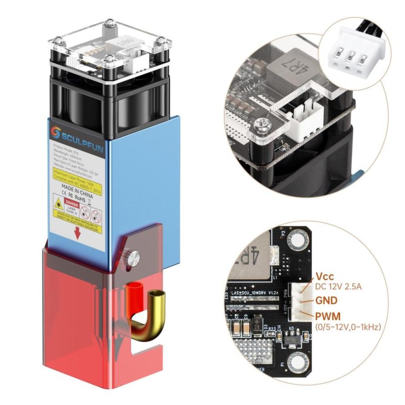 SCULPFUN S10 10W Laser Module High Density Laser Beam with High Speed Air Assist  |   Laser Equipment Laser Equipment Laser Equipment